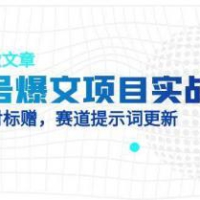 公众号爆文项目实战，AI创作爆款文章，起号素材对标赠（附赛道AI提示词）